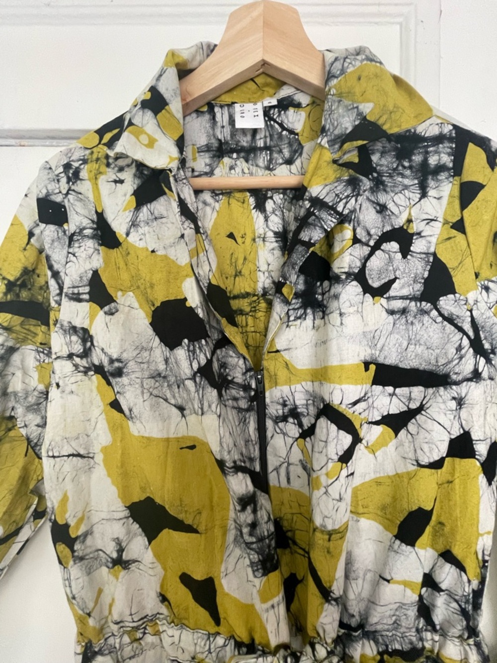 Abstract Print Jumpsuit - Yellow & Black